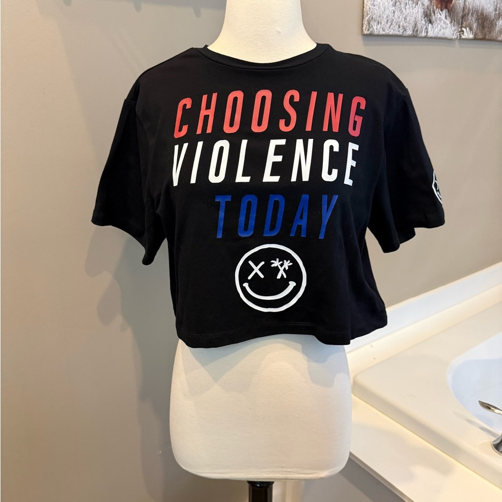 Choosing Violence Today Black Crop Top